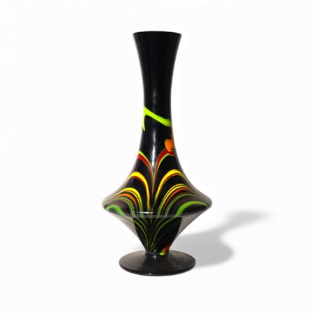 Vaso a balaustro in vetro nero