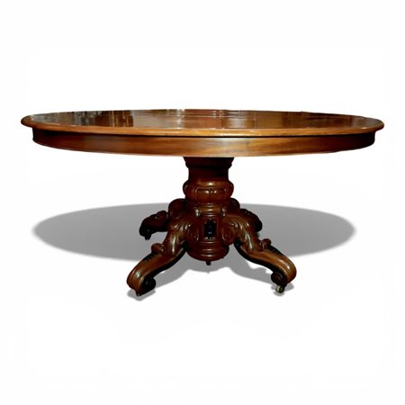 Grande tavolo da pranzo allungabile in mogano