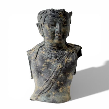 Busto in bronzo cinese di Buddha