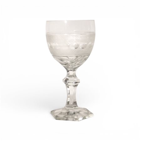Grande calice in cristallo molato