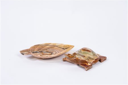 Lotto composto da due oggetti in onice