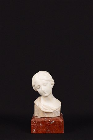 Busto di donna in marmo bianco, 1891