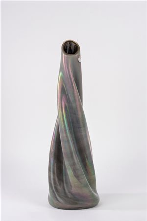 Vaso in vetro tonale spiraliforme