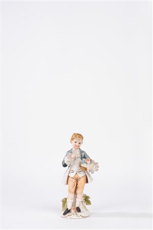 Paggetto in ceramica policroma, Capodimonte secolo XX