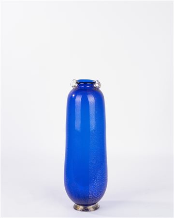 Archimede Seguso - Vaso in vetro di Murano blu