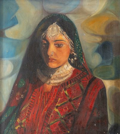 Scuola europea, secolo XIX - Ritratto di giovane donna in abiti orientali