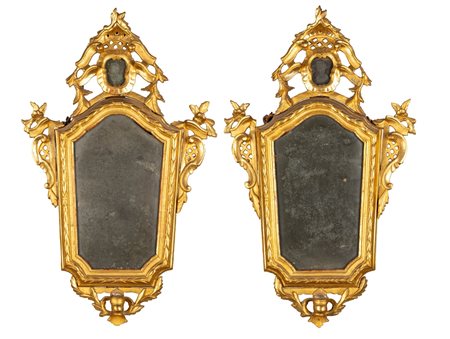Coppia di specchierine a ventola, secolo XIX