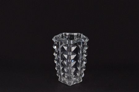 Grande vaso in vetro di Murano con motivi a bugnato, anni '50 del XX secolo