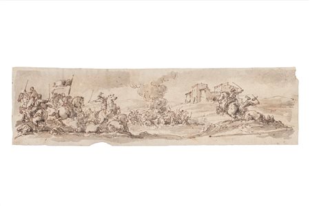 Maestro del Ricciolo, identificato con Giuseppe Latini (1903-1972) - Scena di battaglia