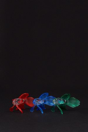 Swarovski - Lotto composto da tre pesci combattenti