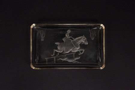 Svuotatasche in cristallo molato con cavallerizza