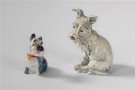 Guido Cacciapuoti (Napoli 1892 - 1953)  - Scottish Terrier in porcellana policroma