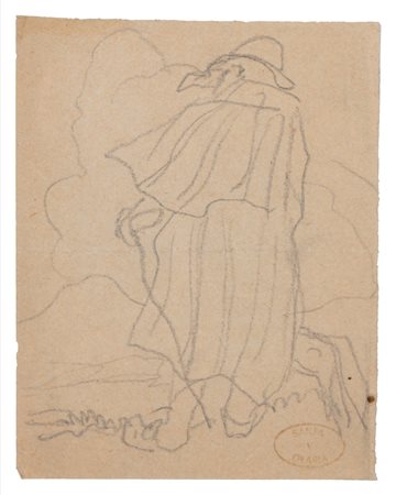 Scuola europea fine XIX - inizi XX secolo - Uomo con tabarro