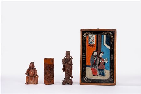 Lotto composto da quattro oggetti orientali 