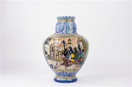 Vaso in maiolica istoriato, Monastero Roma