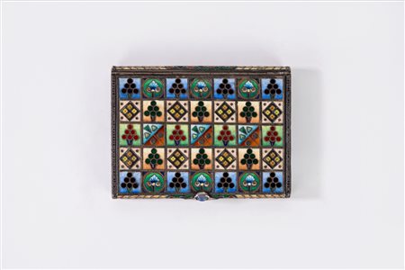 Scatolina in argento e smalti policromi, Francia secolo XIX