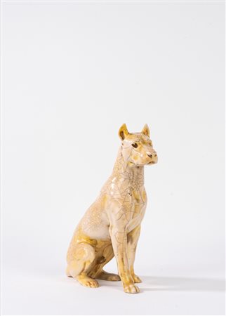 Scultura in porcellana raffigurante molosso