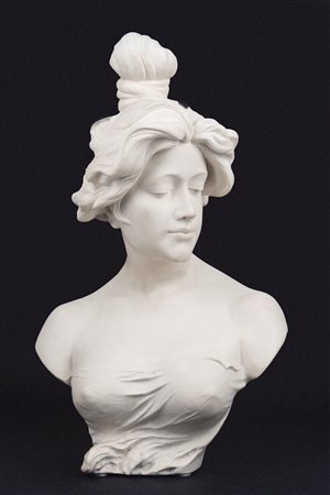 Luigi Fabris (Bassano del Grappa 1883 - 1952)  - Mezzobusto femminile in biscuit