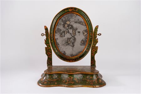 Specchiera da tavola basculante in legno laccato, Venezia secolo XVIII