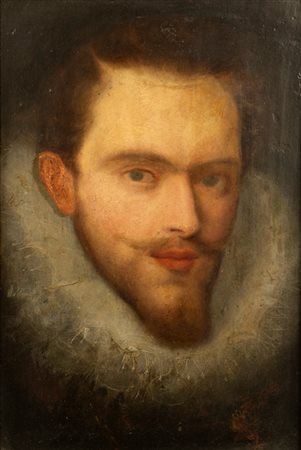 Imitatore di Anton Van Dyck - Ritratto di gentiluomo con gorgiera