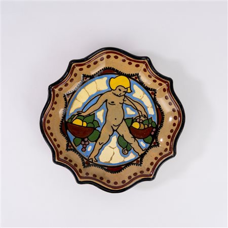 Piatto in ceramica, Borzelli Roma, anni '30 del Novecento