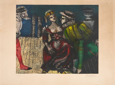 FRANCO GENTILINI, Pantalone, Lucinda e Florindo da "Le maschere di Gentilini"