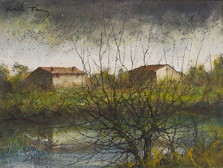 CARLO TASSI, Senza titolo (Paesaggio della campagna ferrarese)