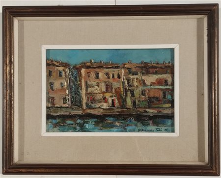 TOSI GIOVANNI Milano (Mi) 1957 Case sul naviglio 1973 Olio su tela...
