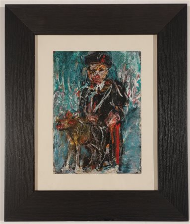 COLOMBINI MAURILIO Piombino (Li) 1937 Senza titolo Olio su carta 33,00x24,00...