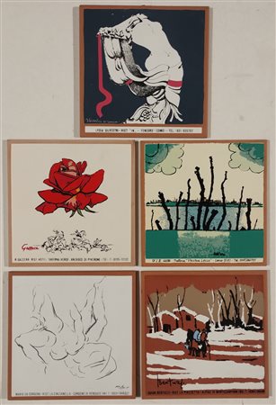 FIRMA INDECIFRATA N.D. ( -) 1900 Senza titolo Piastrelle in ceramica...