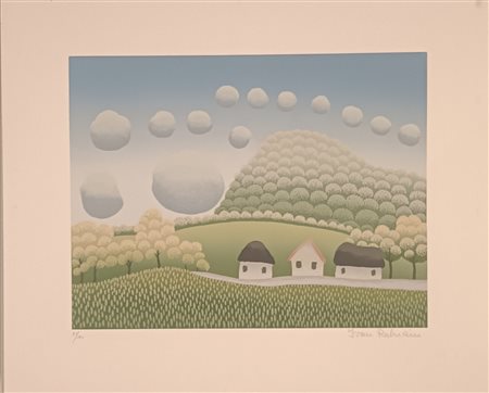 RABUZIN IVAN Kljuc (Croazia) 1921 Paesaggio Litografia su carta es. 81/150...