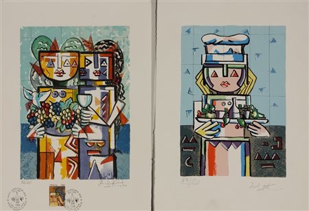 KODRA IBRAHIM Ishëm (Albania) 1918 Senza Titolo Serigrafia su carta...