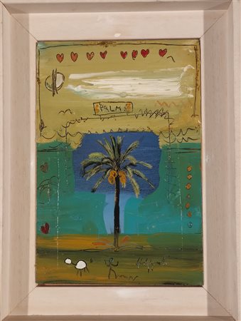 GIOVAGNOLI LUCA Rimini (RN) 1963 Palma Olio su tavoletta 30,00x20,00...