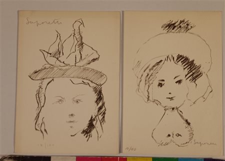 SAPORETTI ADOLFO Ravenna (Ra) 1910 Volto / Volto 1975 2 litografie su carta...