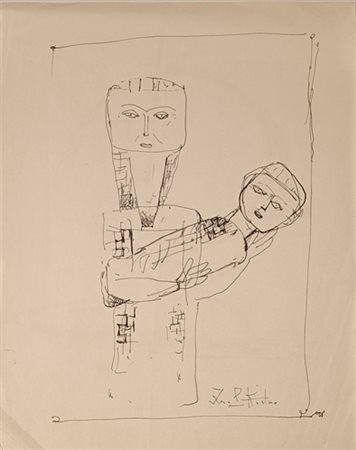 KODRA IBRAHIM Ishëm (Albania) 1918 Maternita' 1960 China su carta 28,00x22,00...