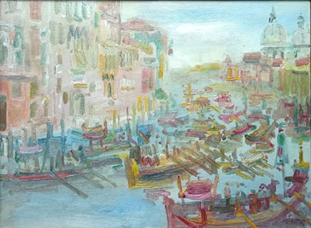 MENTOR BLASCO Barcellona (Spagna) 1919 Venezia Olio su tela 54,00x73,00...