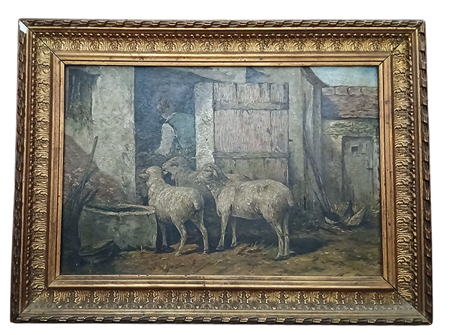 ANONIMO - L'OVILE - OLIO SU CARTONE CM.19X28