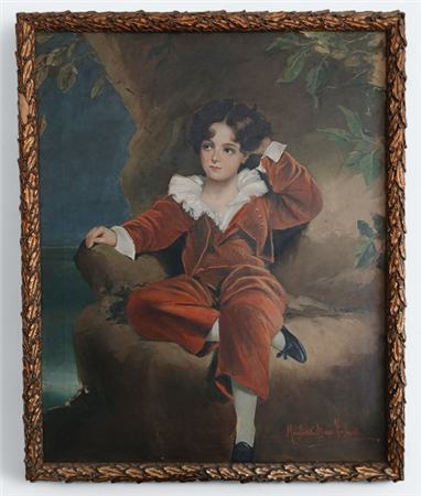 MARGHERITA SFORZA FOGLIANI (XX) - DA SIR THOMAS LAWRENCE "THE RED BOY" - OLIO...