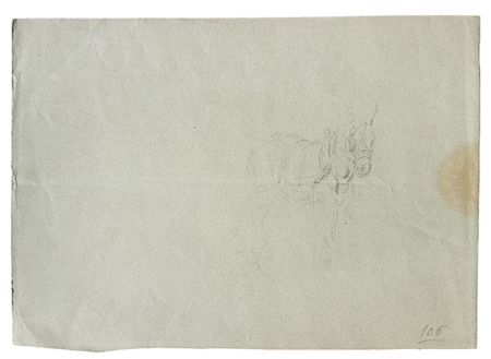 STUDIO PER CAVALLO - MATITA SU CARTA CM. 18X25,3 - NUMERATO IN BASSO A DESTRA...