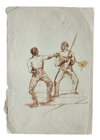 STUDIO PER SCHERMIDORI - INCHIOSTRO SU CARTA SOTTILE CM. 27X18,5 - SENZA...