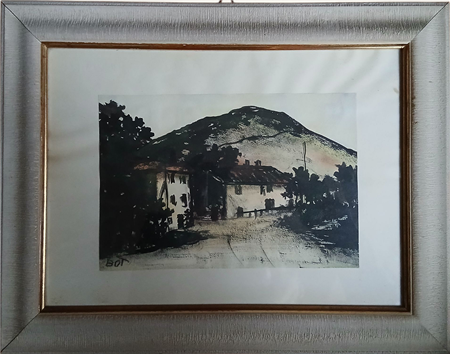 PAESAGGIO - TECNICA MISTA SU CARTA CM.16X23 FIRMATO BOT IN BASSO A SINISTRA...