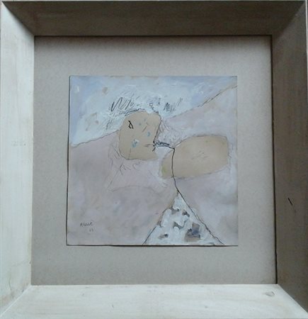 MARIO RACITI - COMPOSIZIONE 1963 - OLIO E TECNICA MISTA SU CARTONCINO...