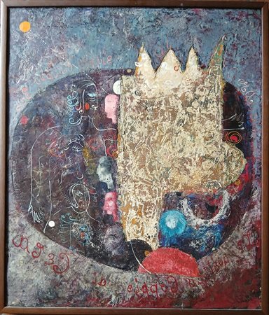 CINELLO (UMBERTO LOSI 1928-1982) - LE QUATTRO COPPIE DI CERA 1958 - TEMPERA...