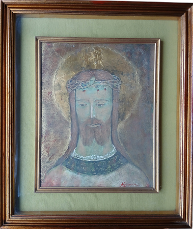 A. SINGARELLA (XX) - ECCE HOMO - TECNICA MISTA SU COMPENSATO CM.44X35 FIRMATO...