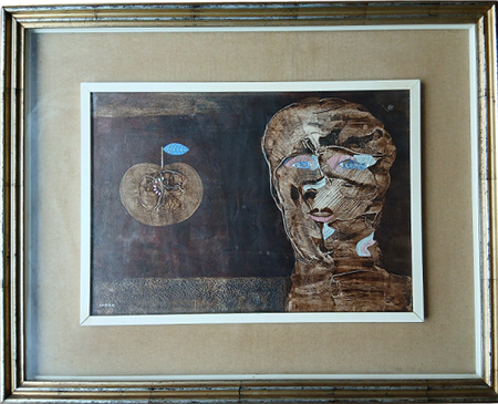 CARLO BERTE' (1939-2024) SENZA TITOLO 1972 - TEMPERA SU FAESITE CM.35X50...