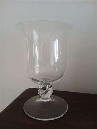 GIOVANNI CENEDESE (XX) VASO IN VETRO SOFFIATO TRASPARENTE H.CM.17,5 - FIRMA...