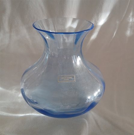 SAINT LOUIS - PICCOLO VASO IN CRISTALLO CON SFUMATURE BLU H.CM.10