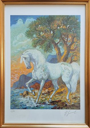 GIOVAN FRANCESCO GONZAGA (1921-2007) CAVALLO - SERIGRAFIA CM.50X35 ES.47/250...