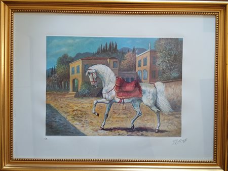 GIOVAN FRANCESCO GONZAGA (1921-2007) CAVALLO - SERIGRAFIA CM.70X90 ES.P.A....