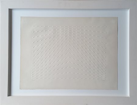 ENRICO CASTELLANI (1930-2017) SENZA TITOLO - RILIEVO A SECCO SU CARTA...